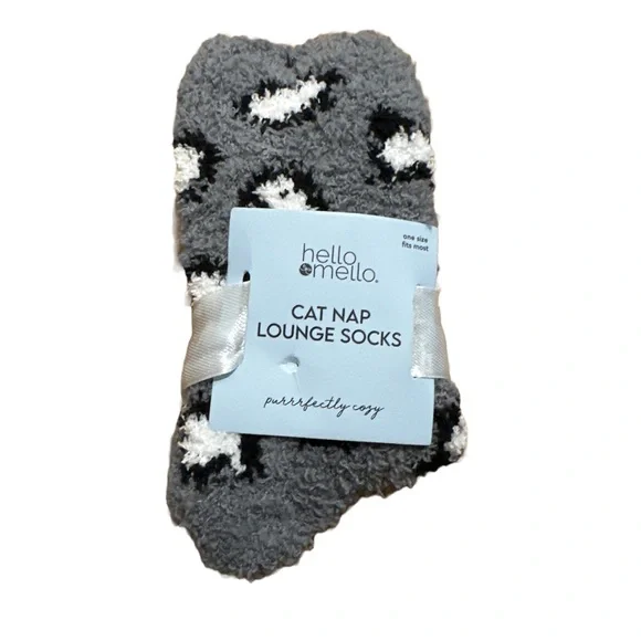 🆕 Hello Mello Cat Nap Lounge Socks - Picture 1 of 2